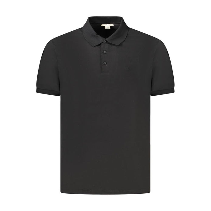 Black Cotton Men Polo Shirt