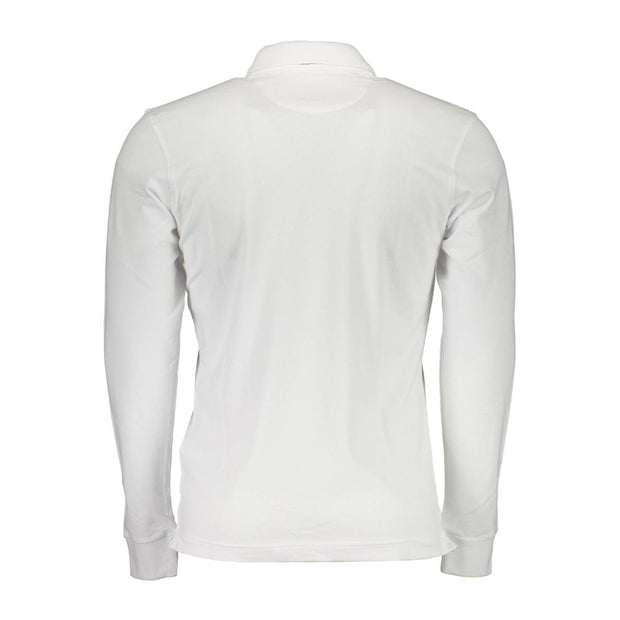 White Cotton Men Polo Shirt