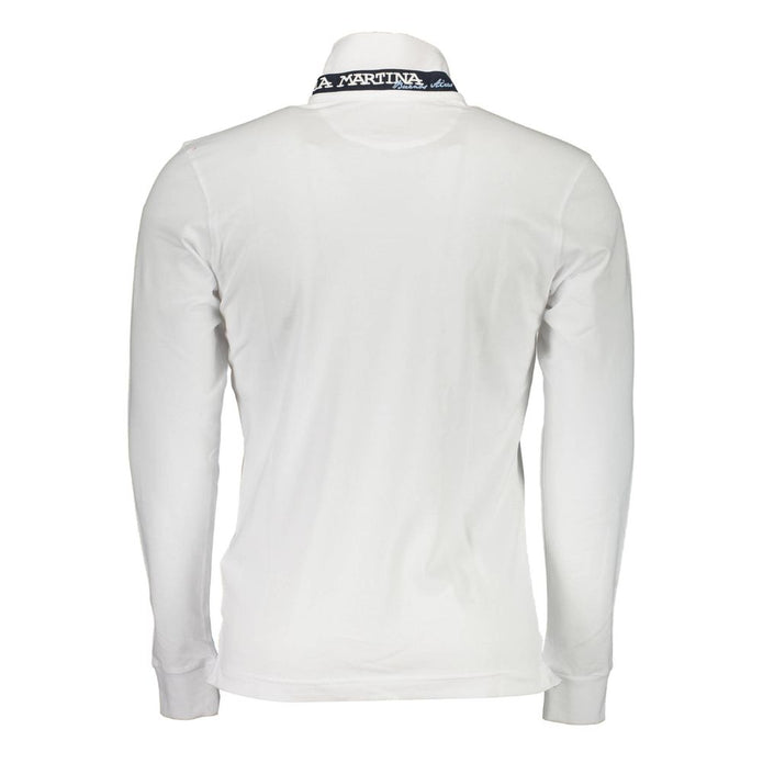 White Cotton Men Polo Shirt