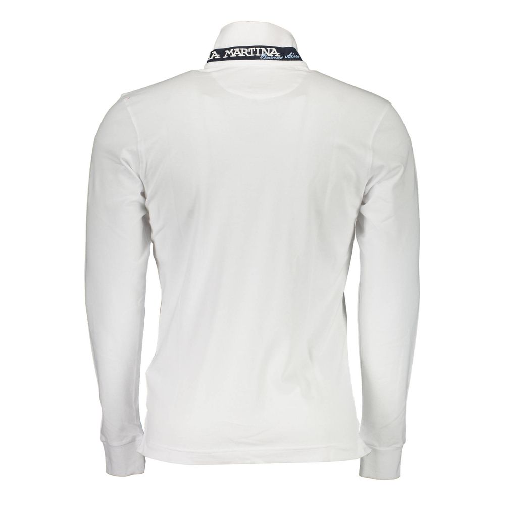 White Cotton Men Polo Shirt