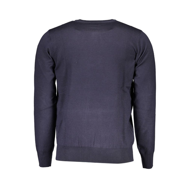 Blue Viscose Men Sweater