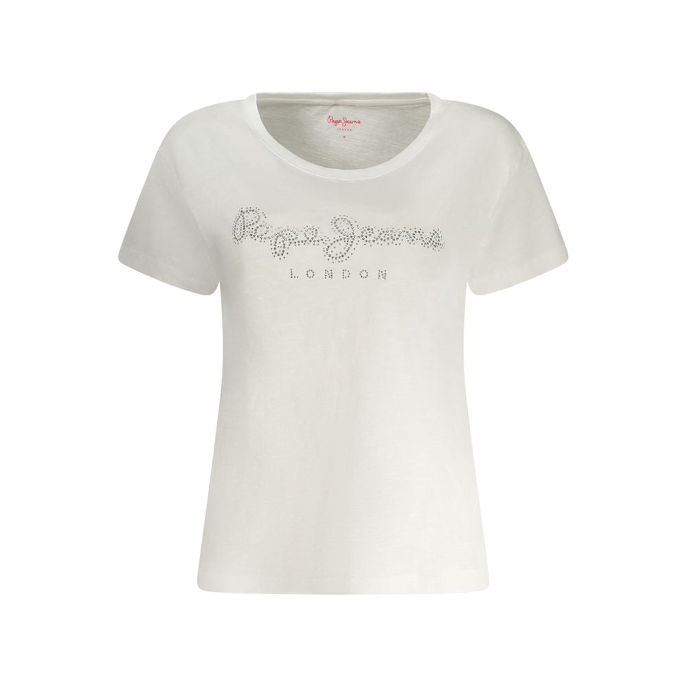 White Cotton Women T-Shirt