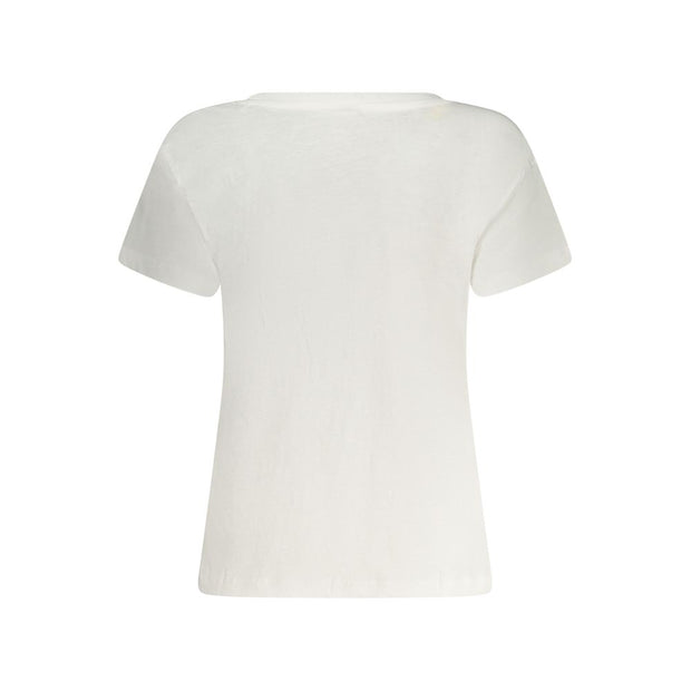 White Cotton Women T-Shirt