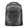 Black Leather Men Backpack