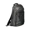 Black Leather Men Backpack