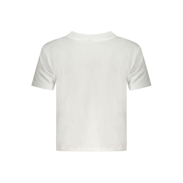 White Cotton Women T-Shirt