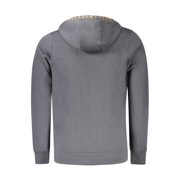 Gray Cotton Men Hooded Sweater