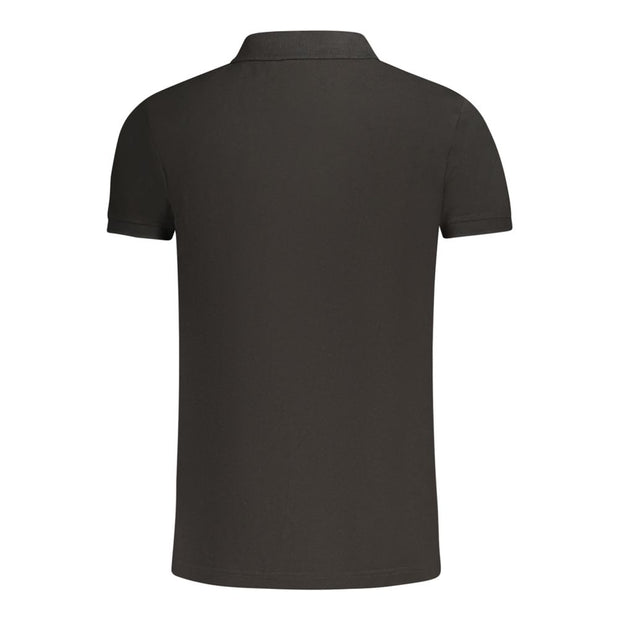 Black Cotton Men Polo Shirt