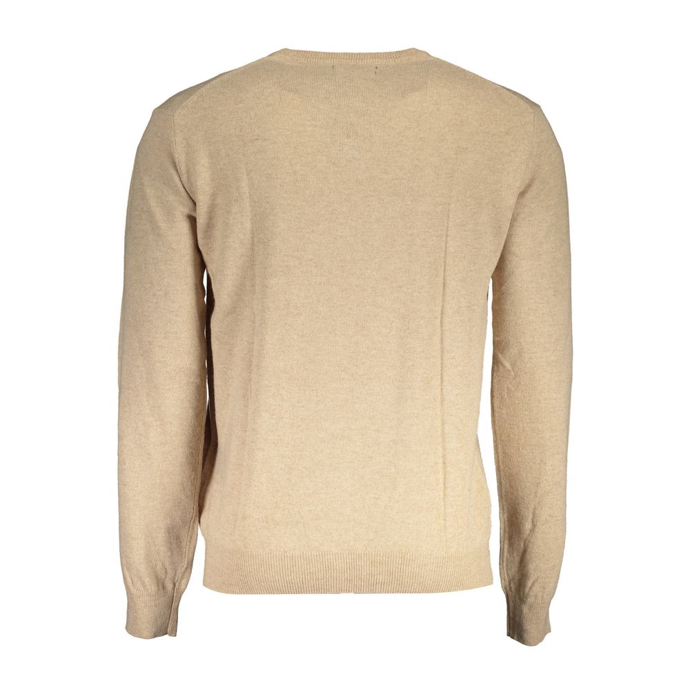 Beige Wool Men Sweater