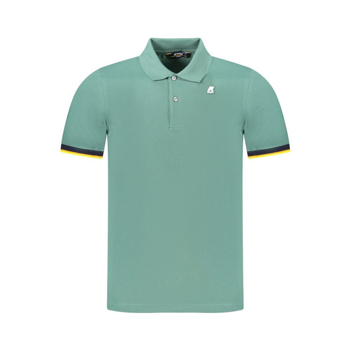 Green Cotton Men Polo Shirt