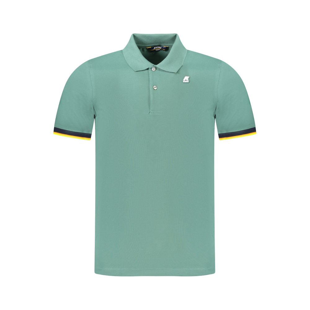 Green Cotton Men Polo Shirt