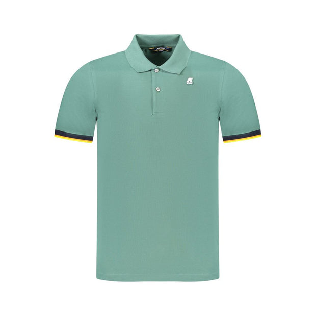 Green Cotton Men Polo Shirt