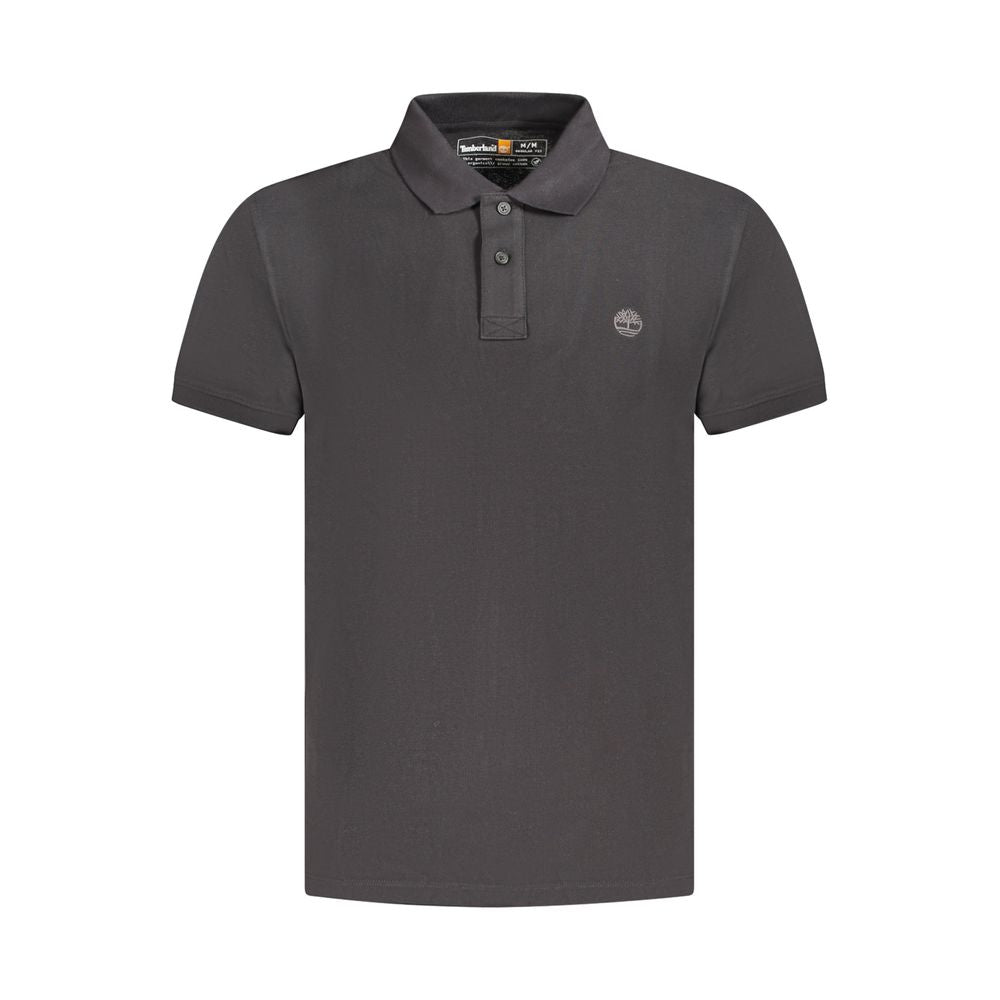 Black Cotton Men Polo Shirt