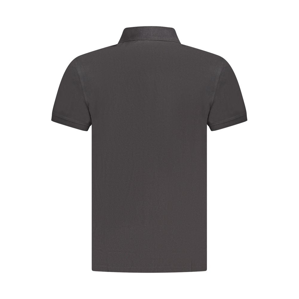 Black Cotton Men Polo Shirt