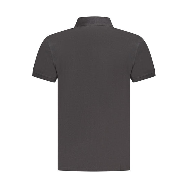 Black Cotton Men Polo Shirt