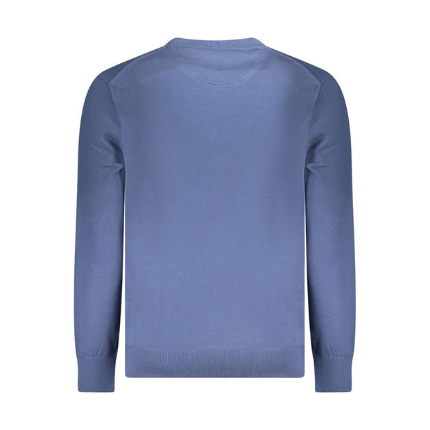 Blue Cotton Men Sweater