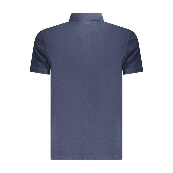 Blue Cotton Men Polo Shirt