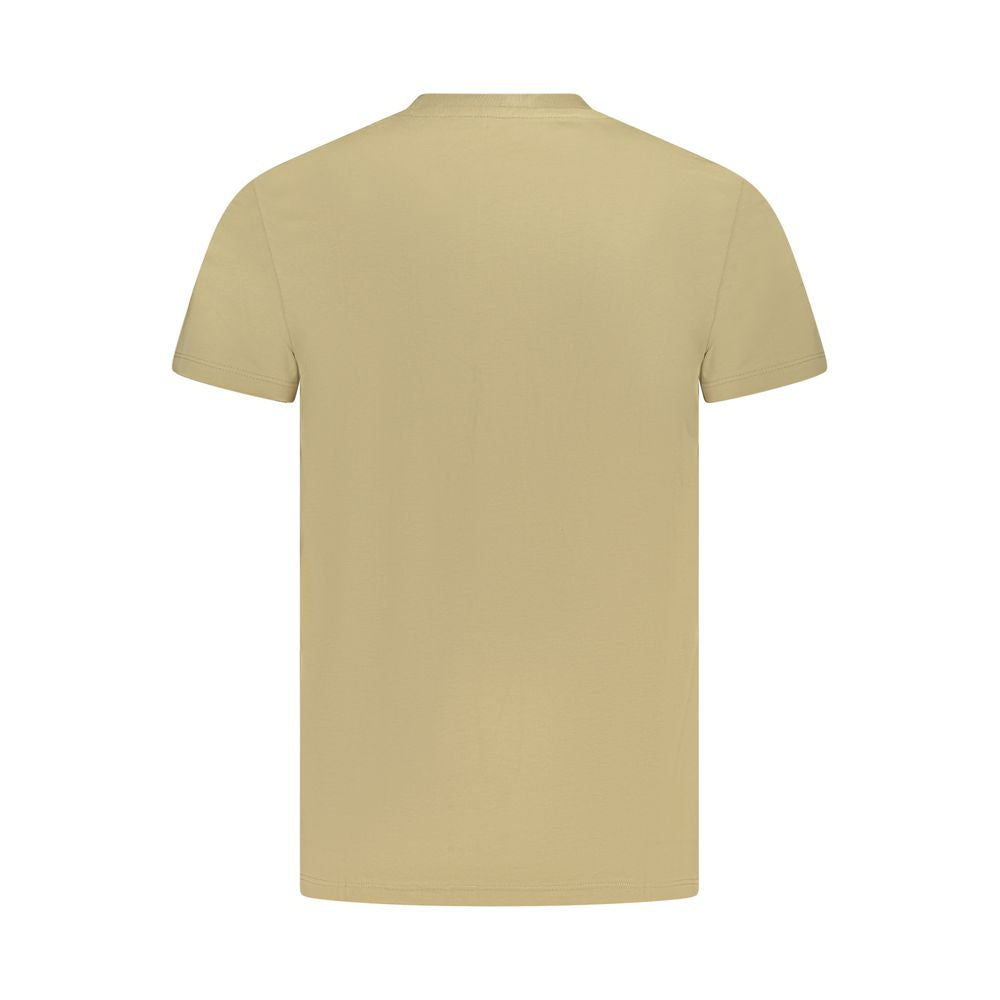 Beige Cotton Men T-Shirt