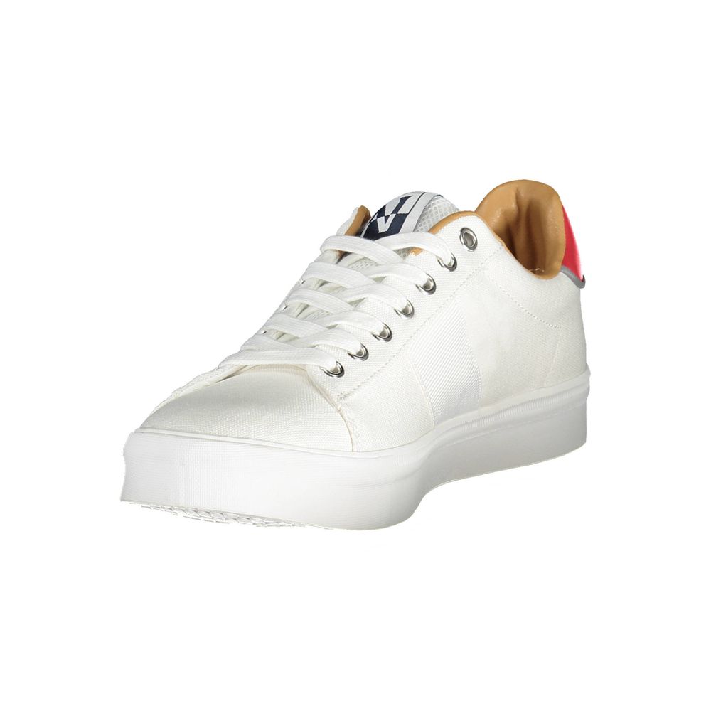 White Polyester Mens Sneaker