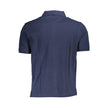 Blue Cotton Men Polo Shirt