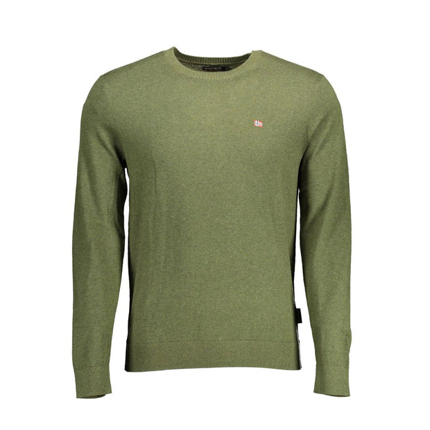 Green Cotton Men Sweater