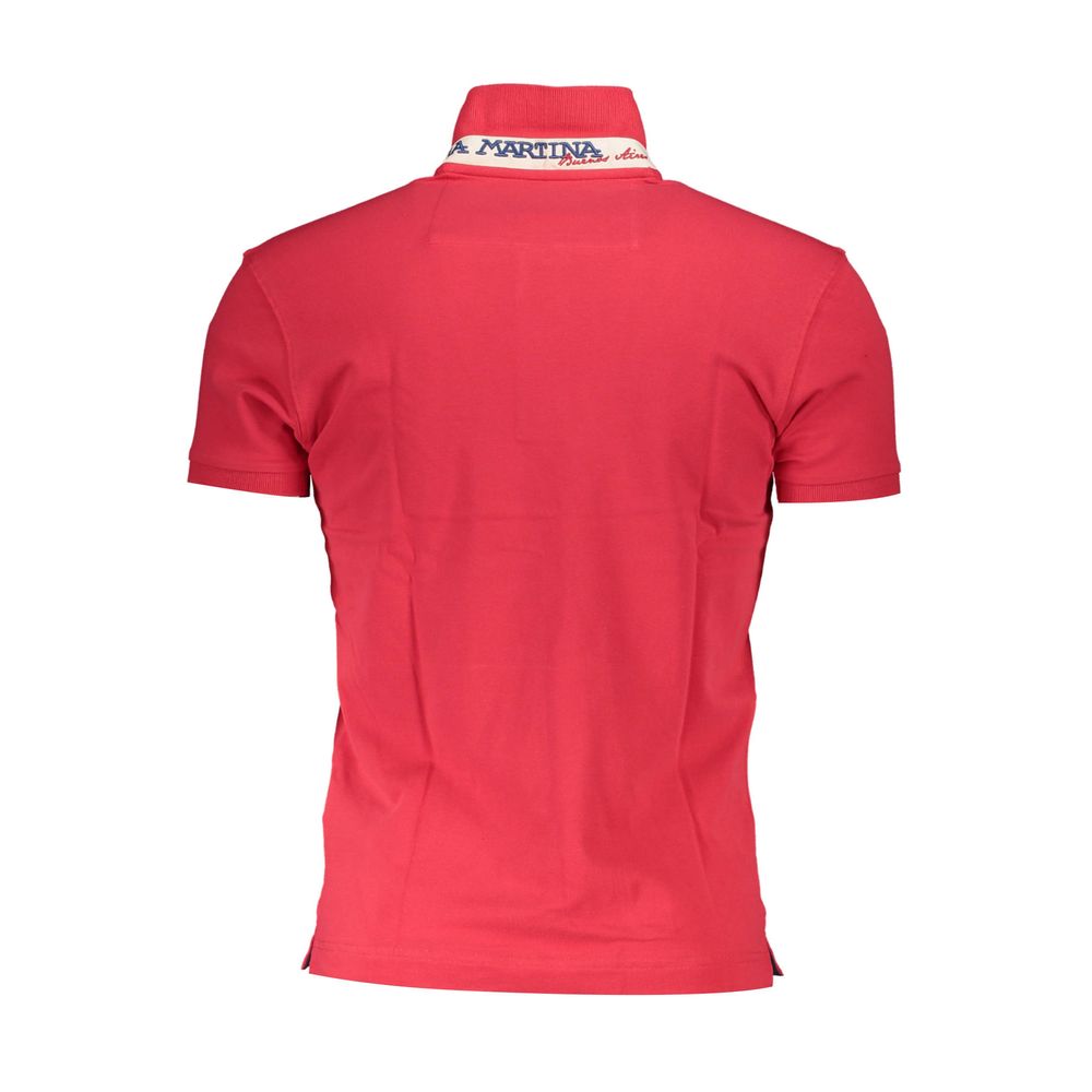 Red Cotton Men Polo Shirt