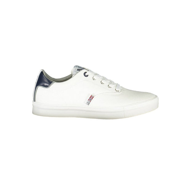 White Polyester Men Sneaker