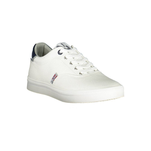 White Polyester Men Sneaker