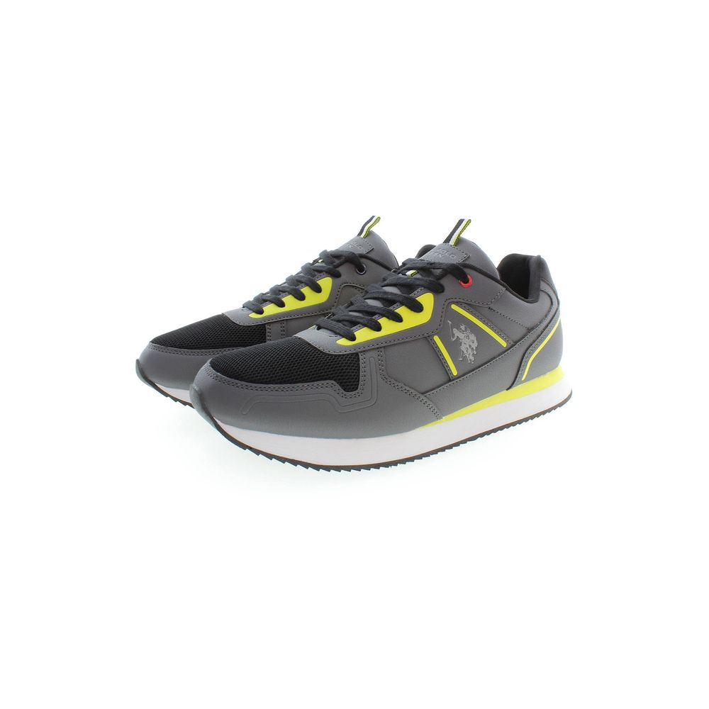 Gray Polyester Men Sneaker