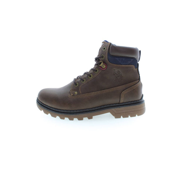 Brown Polyester Men Boot