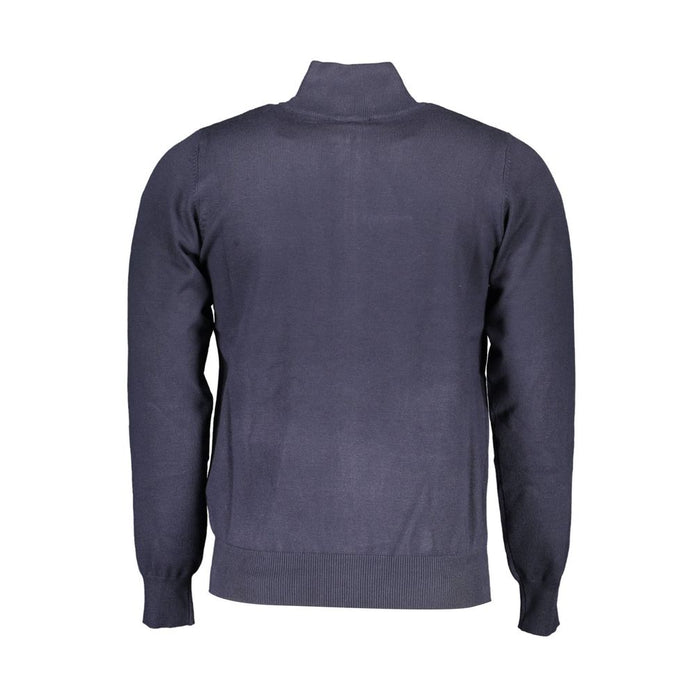 Blue Viscose Men Sweater