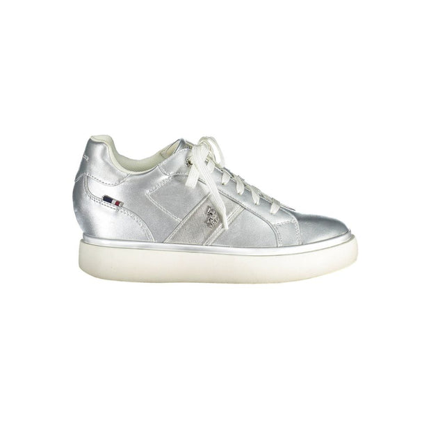 Silver Polyester Women Sneaker