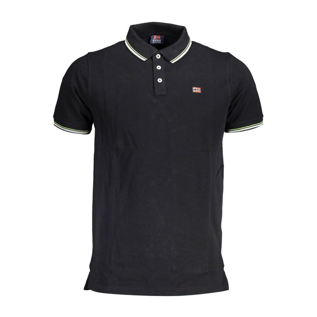 Black Cotton Men Polo Shirt