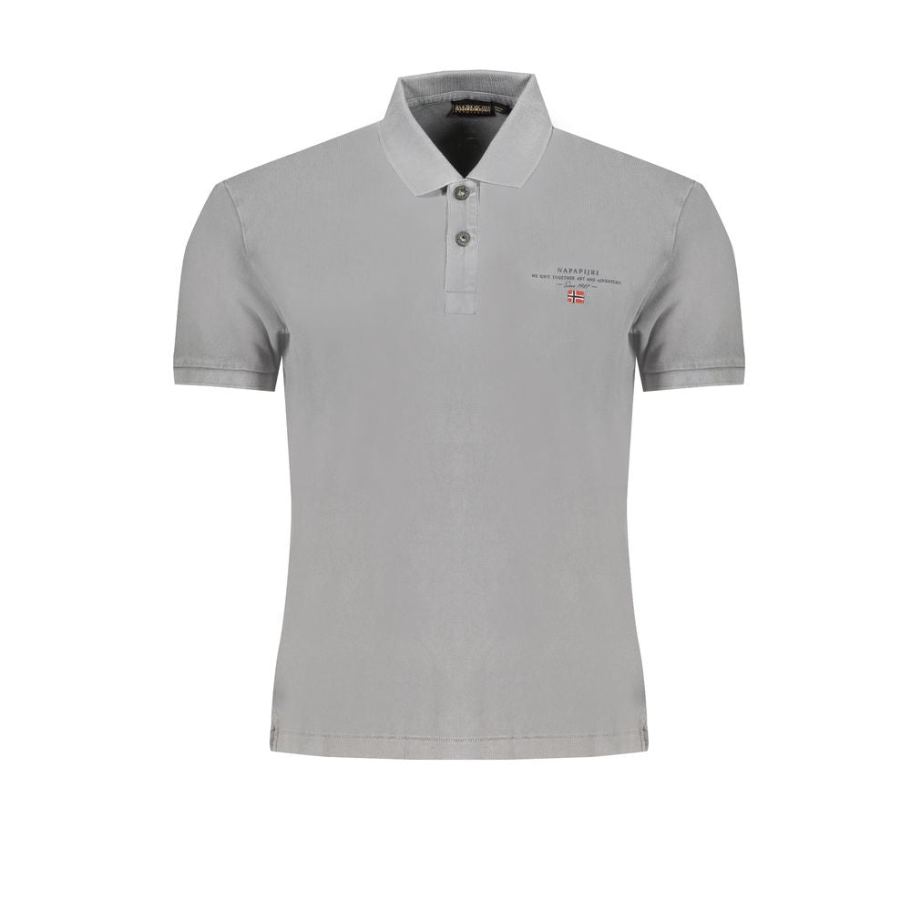 Gray Cotton Polo Shirt