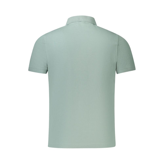 Green Cotton Men Polo Shirt