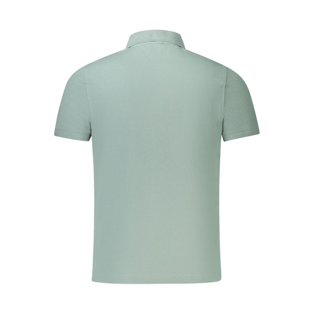 Green Cotton Men Polo Shirt