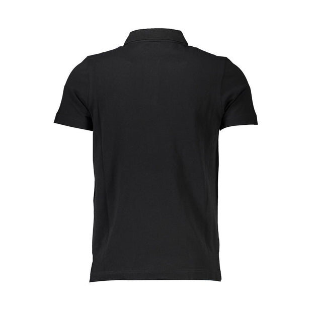 Black Cotton Men Polo Shirt