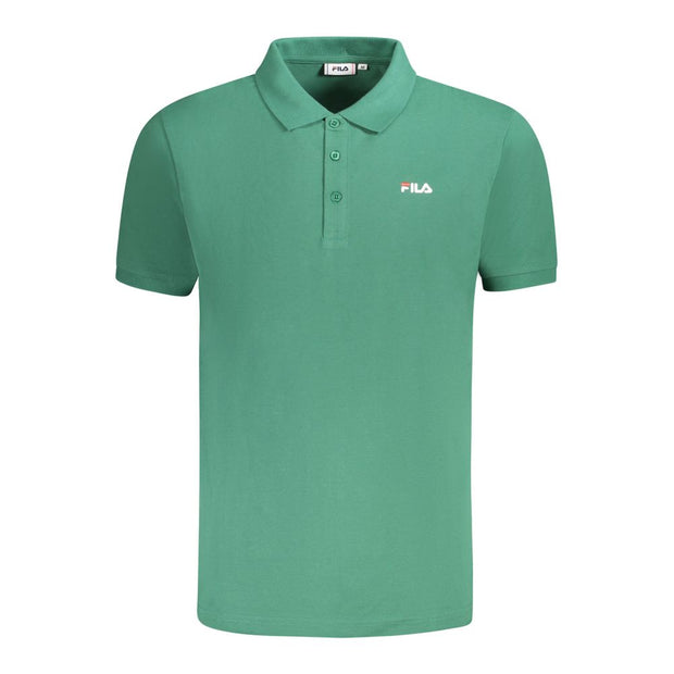 Green Cotton Men Polo Shirt