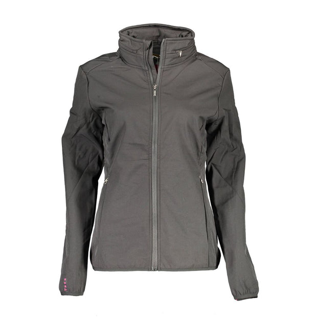 Black Polyester Women Jacket