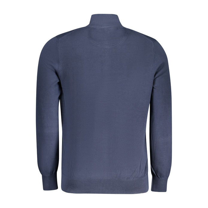 Blue Cotton Men Sweater