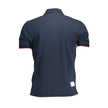 Blue Cotton Men Polo Shirt