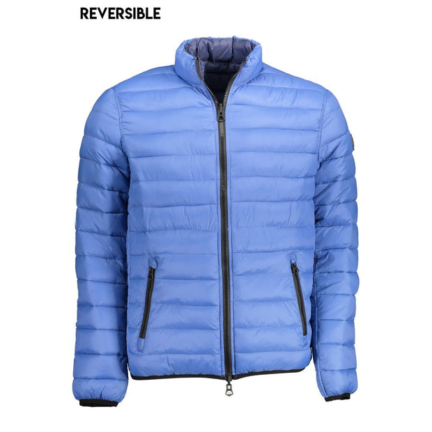 Blue Nylon Men Jacket