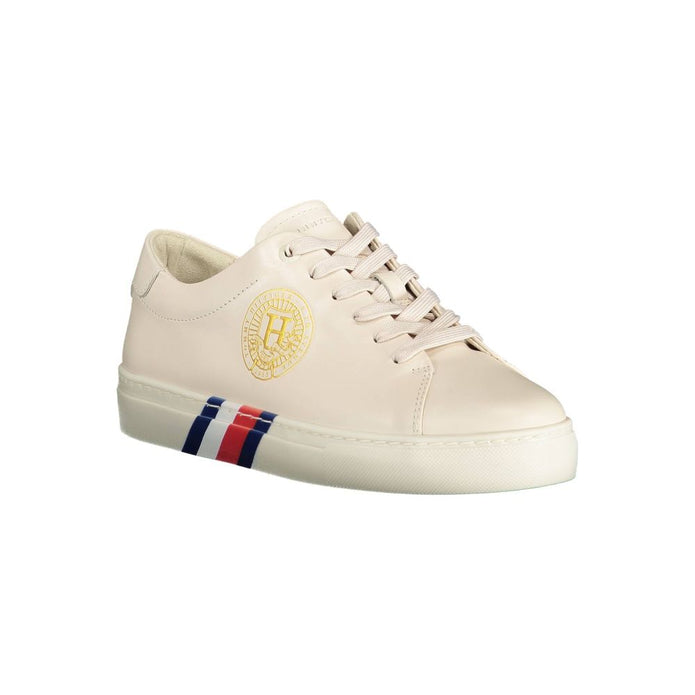 Beige Leather Women Sneaker