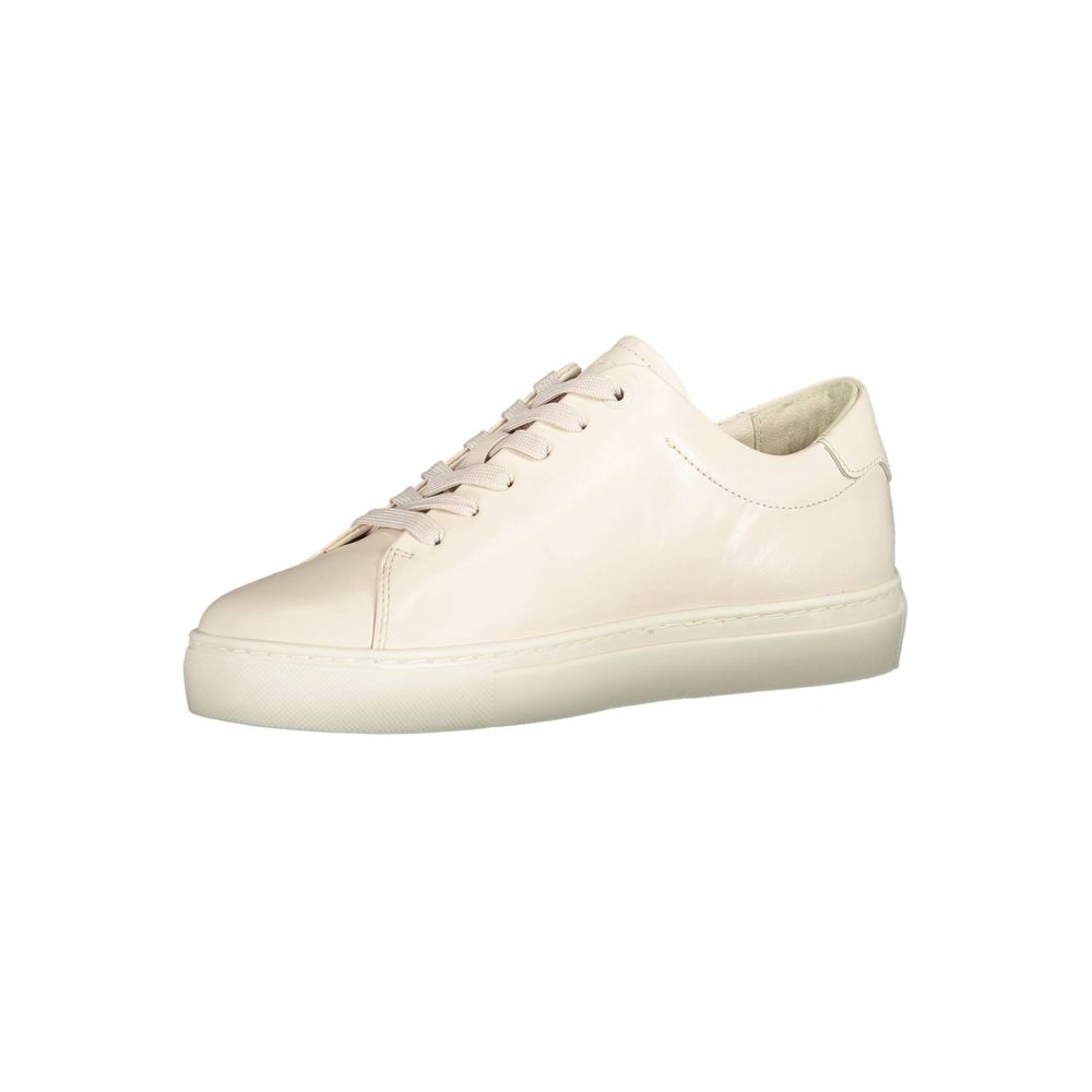 Beige Leather Women Sneaker