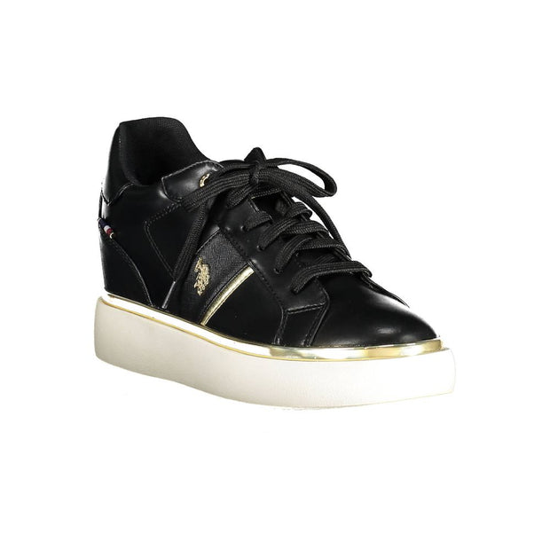 Black Polyester Women Sneaker