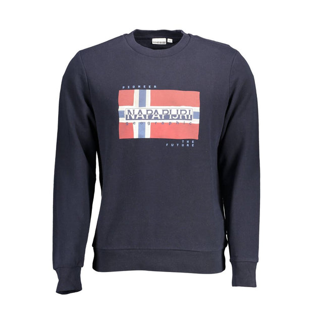 Blue Cotton Men Sweater