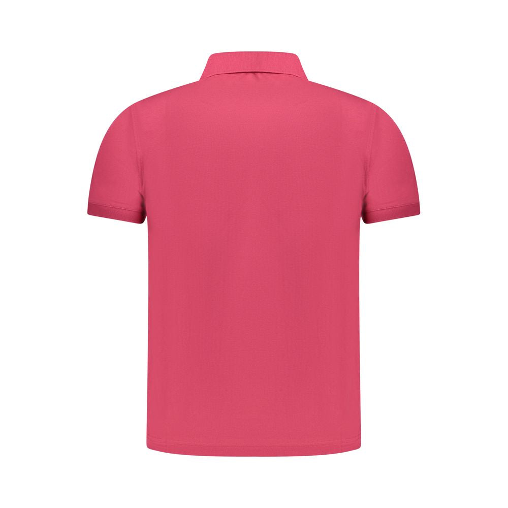 Pink Cotton Men Polo Shirt