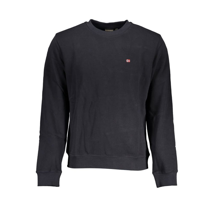 Elegant Black Long Sleeved Crew Neck Sweatshirt