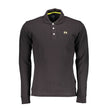 Black Cotton Men Polo Shirt