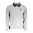 Gray Cotton Men Polo Shirt